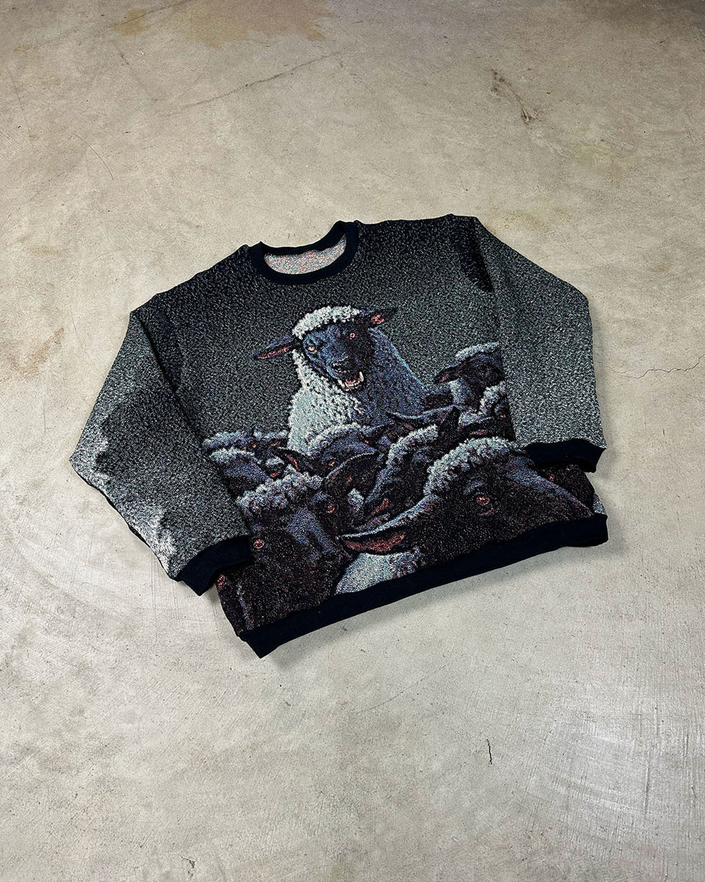 WOLF IN SHEEP’S CLOTHES TAPESTRY CREWNECK (READY TO WEAR)