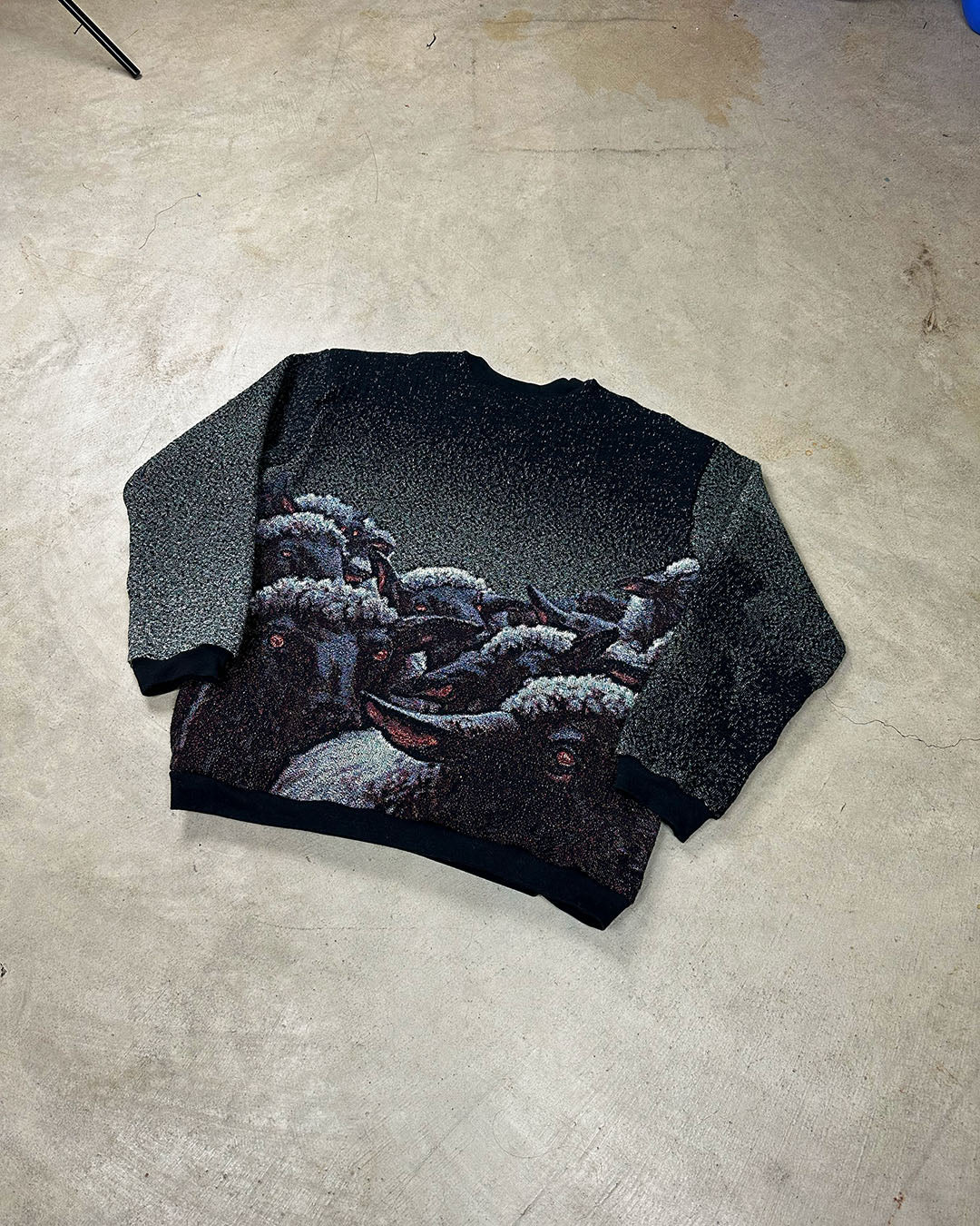 WOLF IN SHEEP’S CLOTHES TAPESTRY CREWNECK (READY TO WEAR)