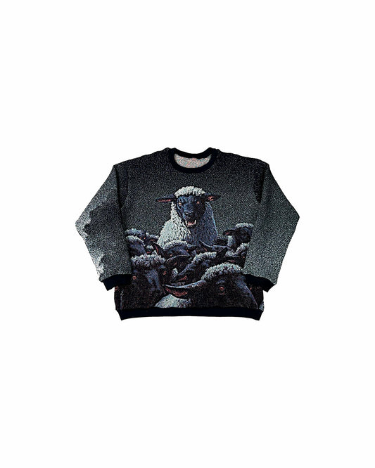 WOLF IN SHEEP’S CLOTHES TAPESTRY CREWNECK