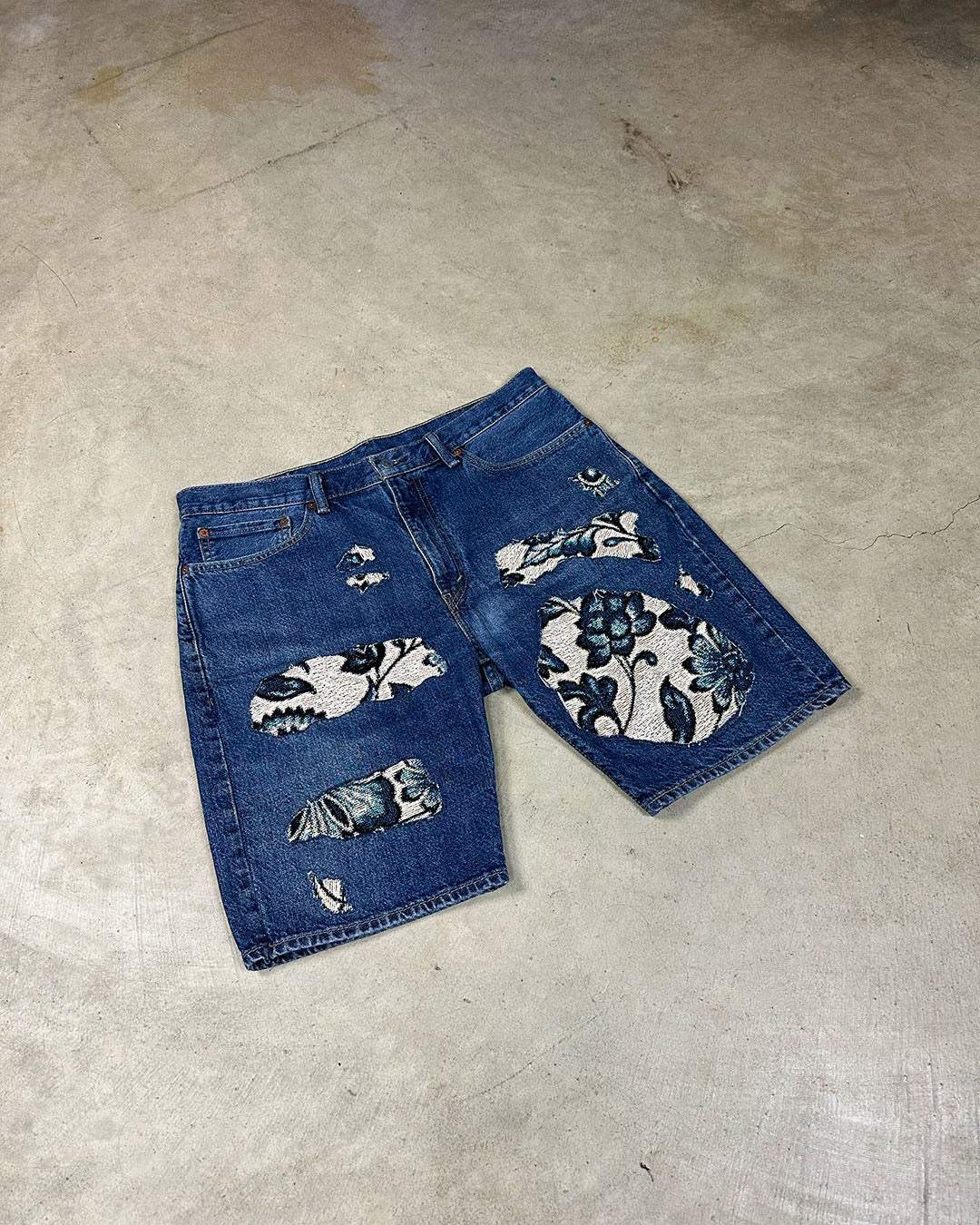 REWORKED FINE CHINA JEAN SHORTS
