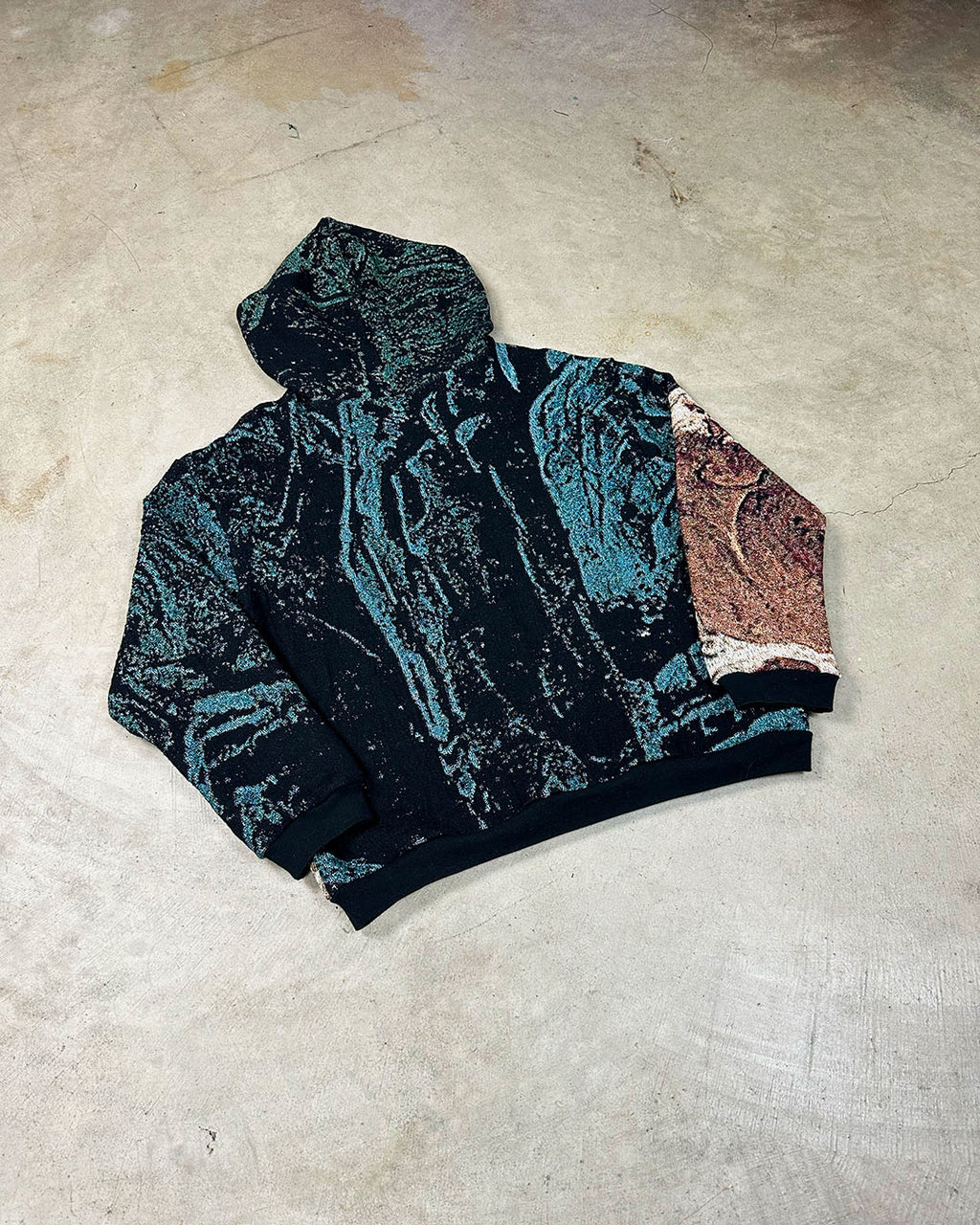 WESTERN TAPESTRY ZIP UP HOODIE (READY TO WEAR)