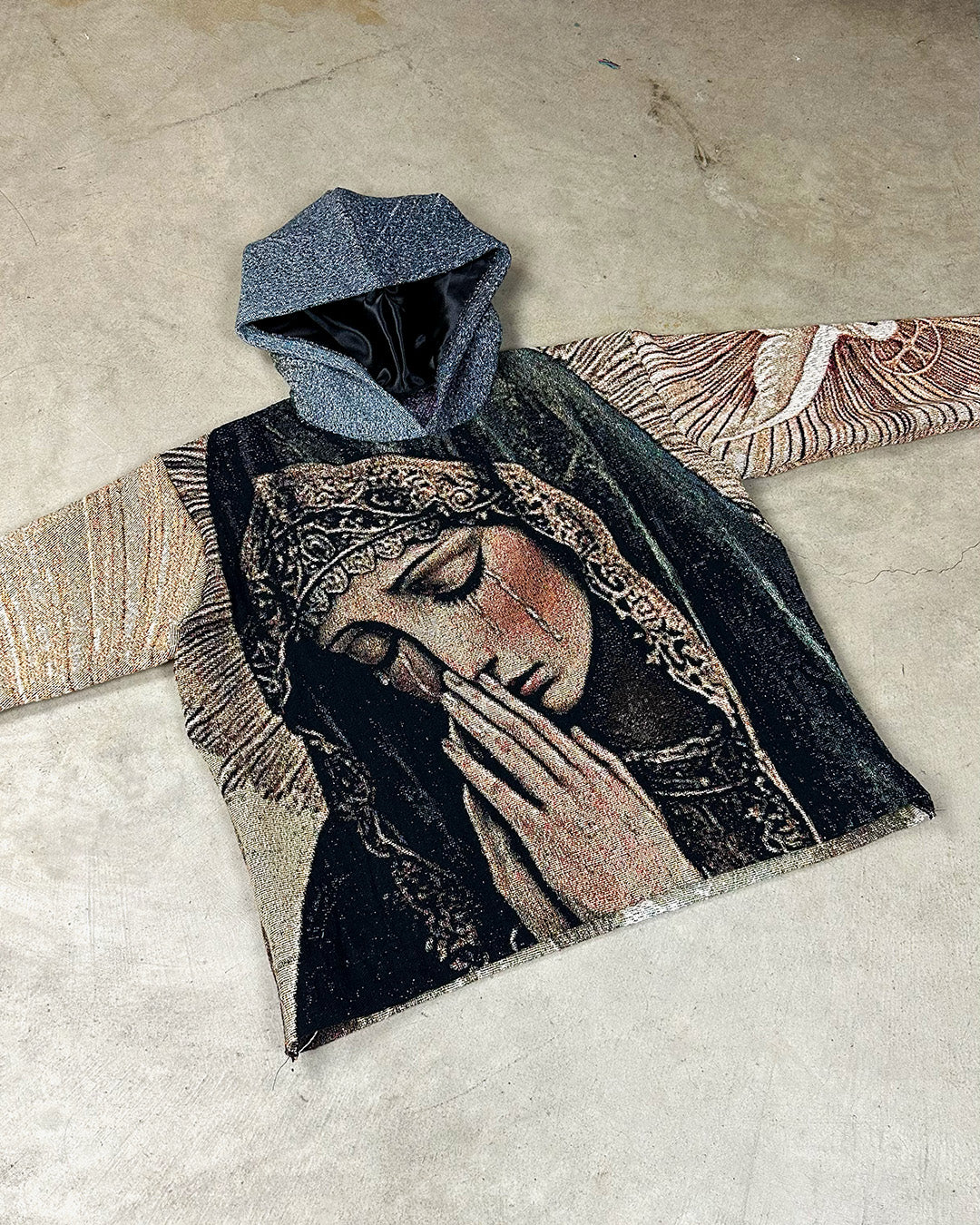 MOTHER MARY FULL TAPESTRY HOODIE (READY TO WEAR)