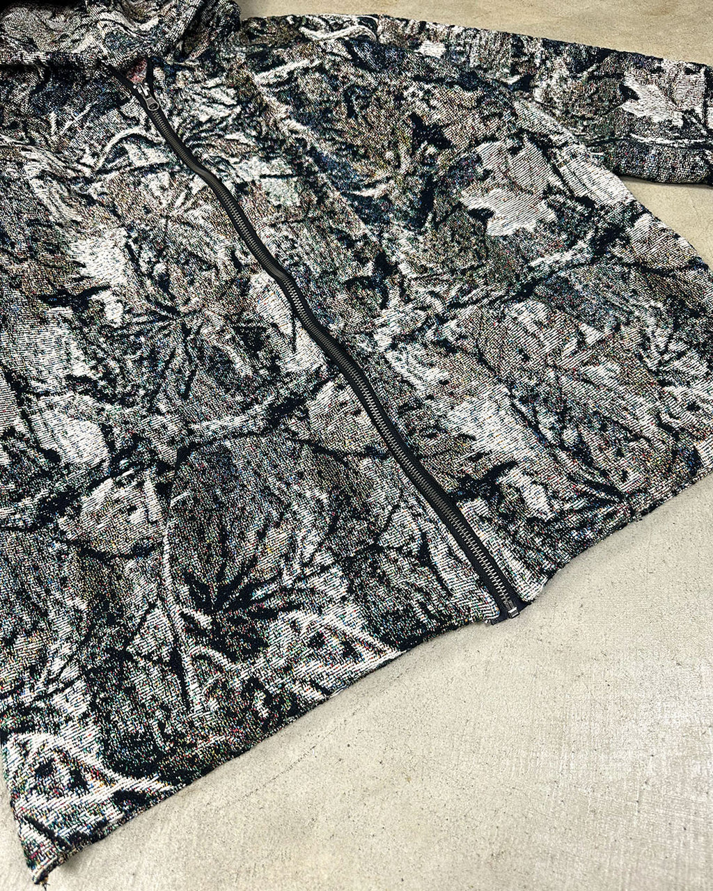 CAMO ZIP UP TAPESTRY HOODIE (READY TO WEAR)