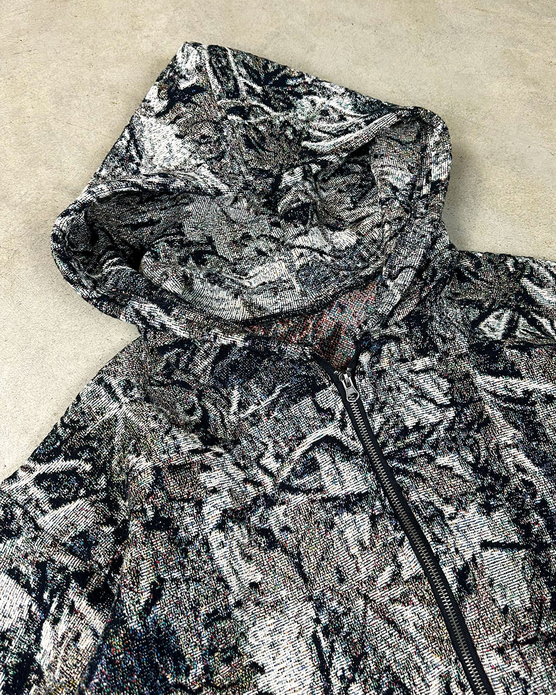 CAMO ZIP UP TAPESTRY HOODIE (READY TO WEAR)
