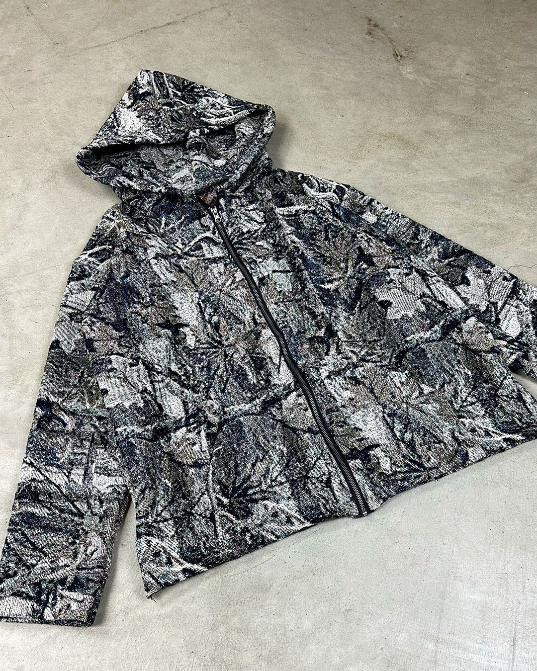 CAMO ZIP UP TAPESTRY HOODIE (READY TO WEAR)