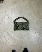 GREEN LEOPARD TAPESTRY BAG