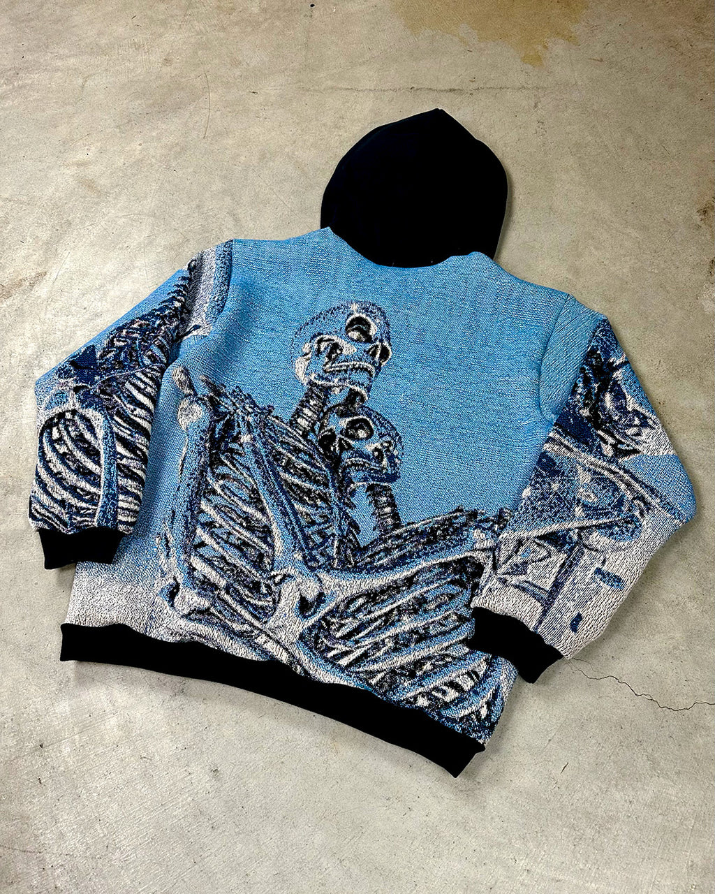 SKELETON TRIPLETS TAPESTRY HOODIE (PRE ORDER)