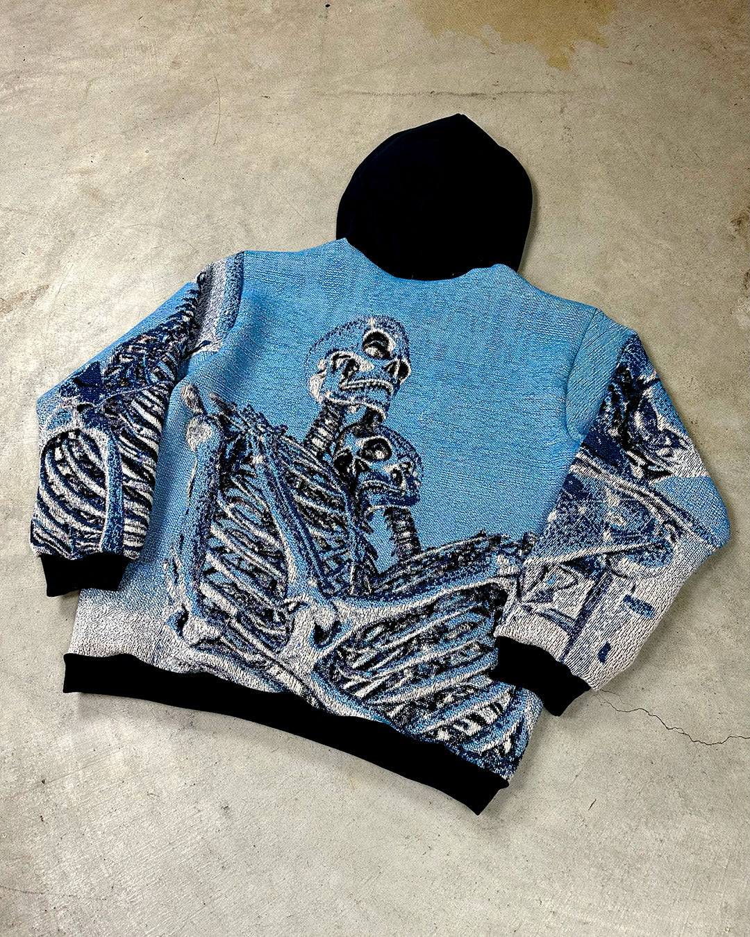 SKELETON TRIPLETS TAPESTRY HOODIE (PRE ORDER)
