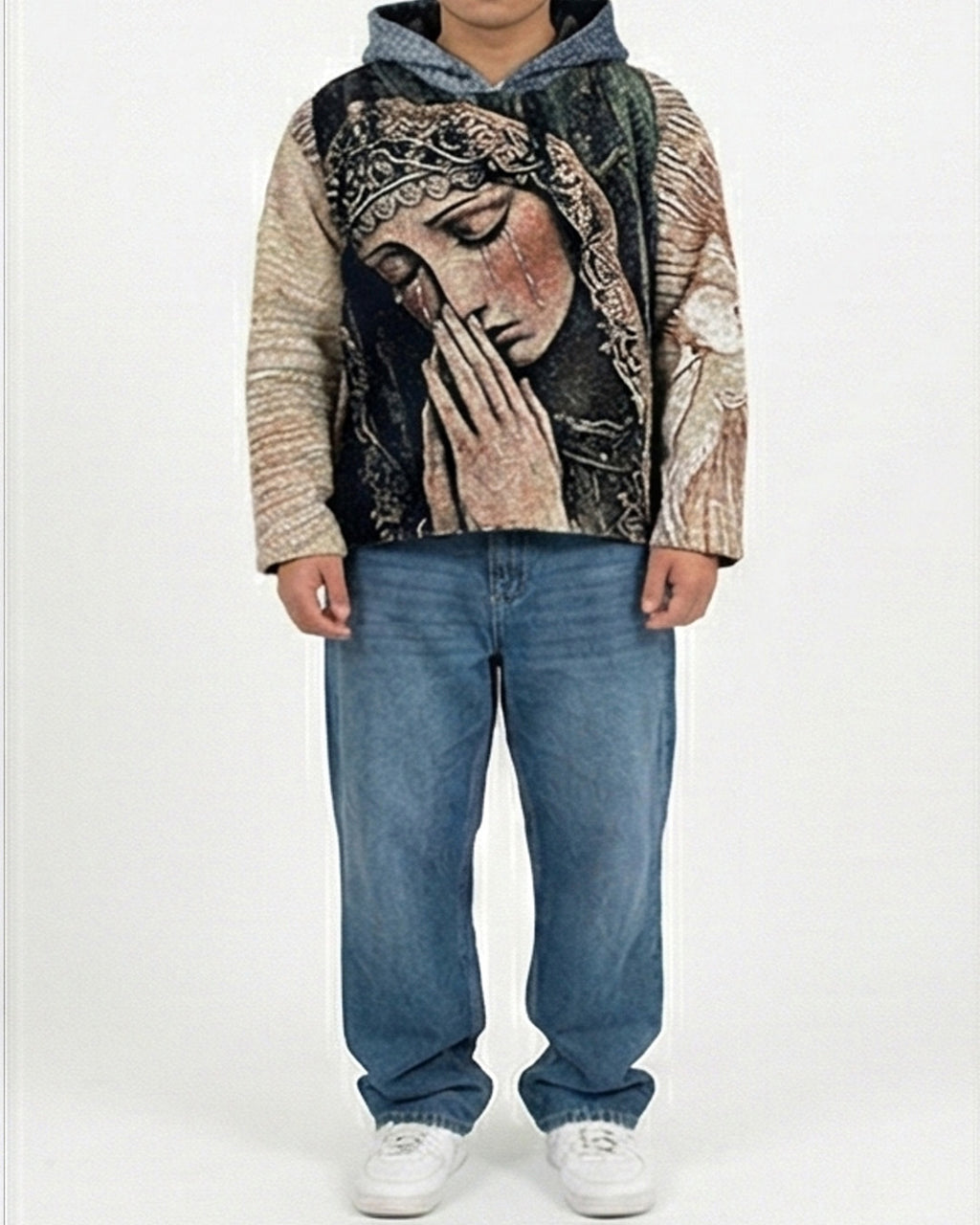 MOTHER MARY FULL TAPESTRY HOODIE (READY TO WEAR)