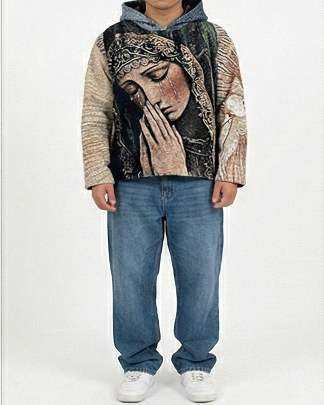 MOTHER MARY FULL TAPESTRY HOODIE (READY TO WEAR)