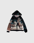 WESTERN TAPESTRY ZIP UP HOODIE (READY TO WEAR)
