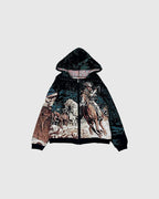 WESTERN TAPESTRY ZIP UP HOODIE (READY TO WEAR)